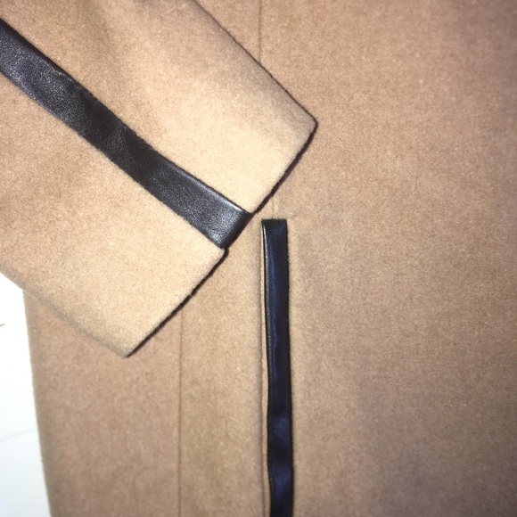 BNWT IMAN Camel Wool & Faux Fur Coat Zip - Picture 5 of 8